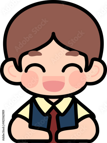 Flat Design Child Faces for Educational Materials