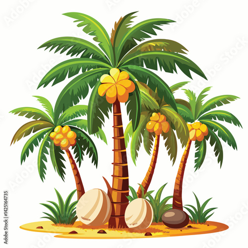 tropical island with palm trees