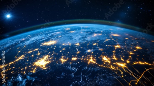 Exploring earth's night lights global perspective satellite imagery outer space aerial view planetary science