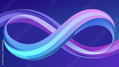 Curved lines of muted blue and lavender flowing and intertwining in an almost dancelike manner illustrating the freeing feeling of relief and release.