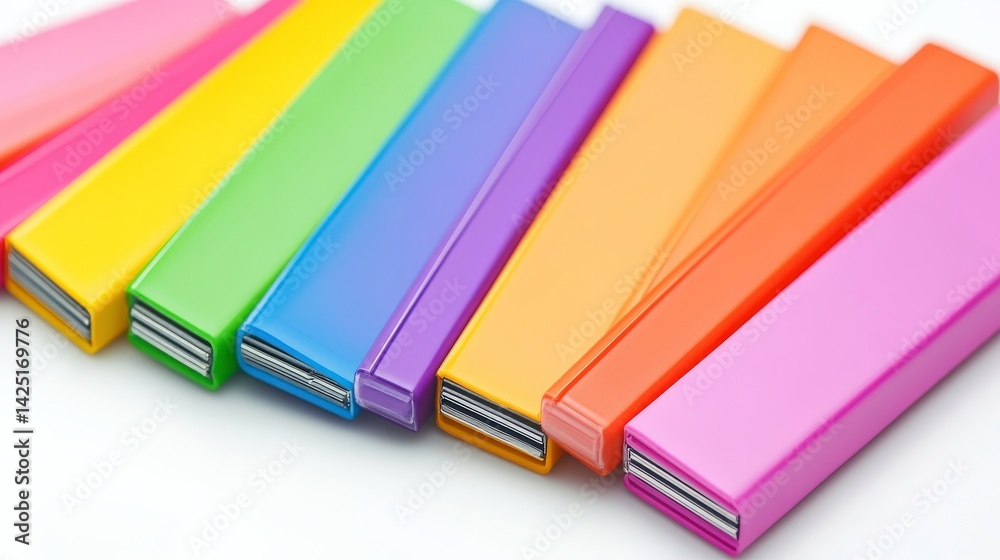 Vibrant Portable Battery Designs on White Background Vibrant Portable Battery Designs on White Background