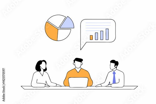 Clean vector showing a rising bar chart with an upward arrow and gold coin stacks, isolated on a white background with generous negative space below and to the left. Flat and minimalistic style