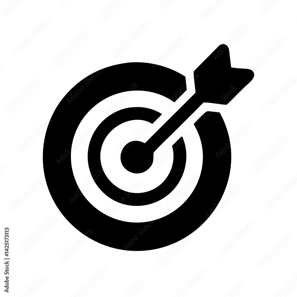 Target Achievement Icon Bullseye Arrow Vector Illustration for Use Business Platforms Target Achievement Icon Bullseye Arrow Vector Illustration for Use Business Platforms