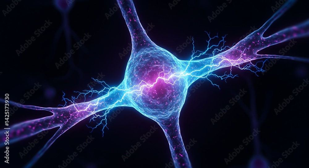 Scientific Macro of Neuron Synapse with Electric Signals. macro visualization of neuron synapse activity, with glowing transmissions. Great for neuroscience, medical infographics, and health tech Scientific Macro of Neuron Synapse with Electric Signals. macro visualization of neuron synapse activity, with glowing transmissions. Great for neuroscience, medical infographics, and health tech