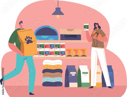 Man buying food pet shop