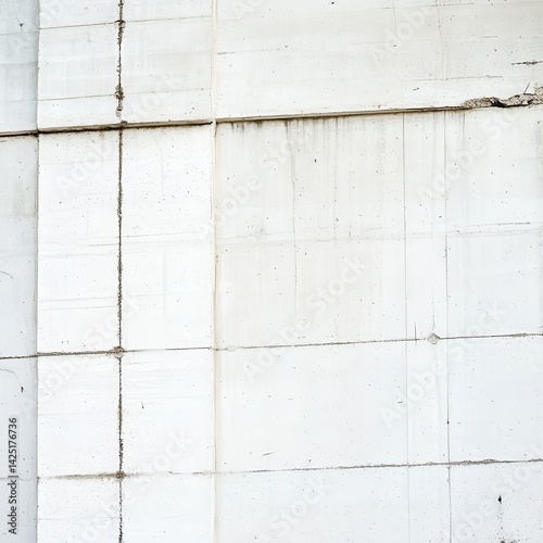 Obraz na płótnie Textured white concrete wall with visible grid lines and subtle imperfections. Minimalist, architectural detail w salonie