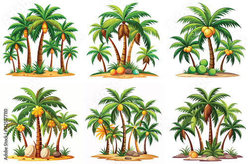 palm trees set
