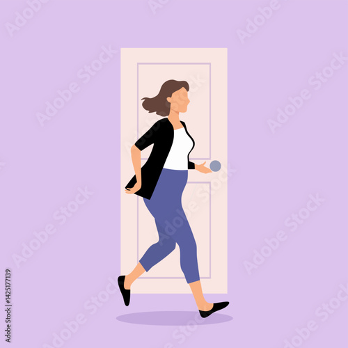 A woman rushing to the toilet and in urgent need of the bathroom due to a condition. A person running to the restroom