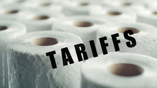 Obraz na płótnie Tariffs word on toilet paper rolls w salonie