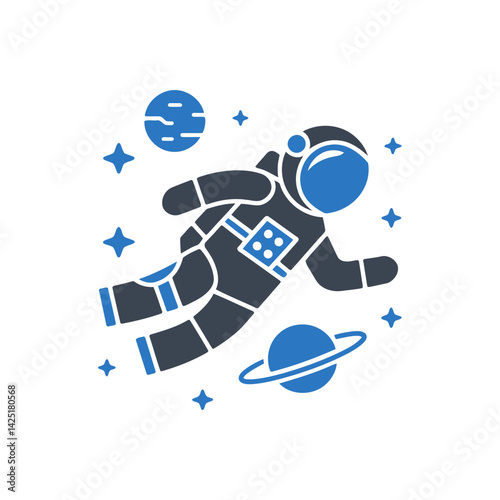 Space Floating Astronaut Icon