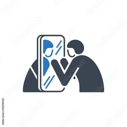 Man looking in mirror icon