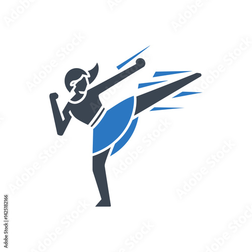 Woman Kicking Action Icon