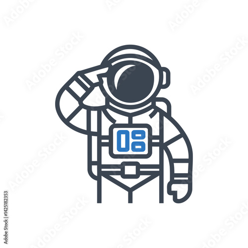 Astronaut Saluting Icon
