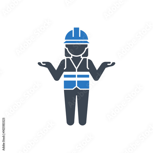 Confused Construction Worker Icon