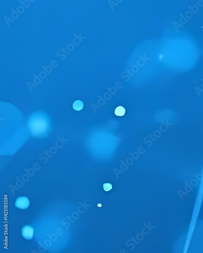 Abstract Blue Bokeh Background: Bright, Soft, Circular Lights
