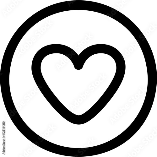 Heart line editable icon. Editable stroke. Vector illustration.