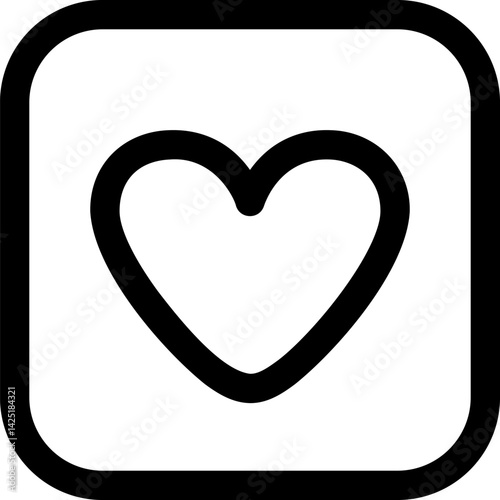 Heart line editable icon. Editable stroke. Vector illustration.