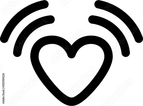 Heart line editable icon. Editable stroke. Vector illustration.