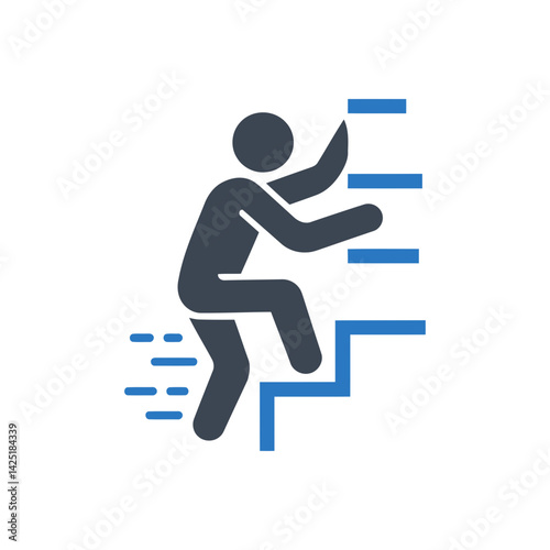 Person Climbing Stairs Icon