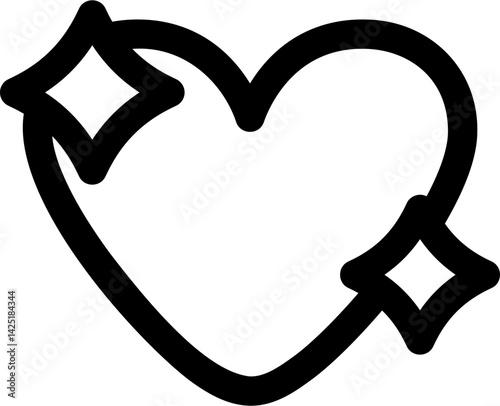 Heart line editable icon. Editable stroke. Vector illustration.