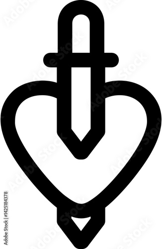 Heart line editable icon. Editable stroke. Vector illustration.