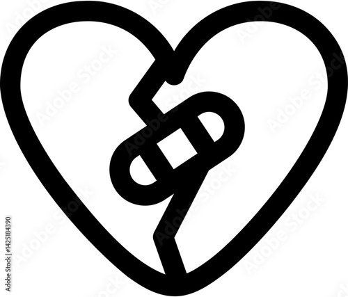 Heart line editable icon. Editable stroke. Vector illustration.