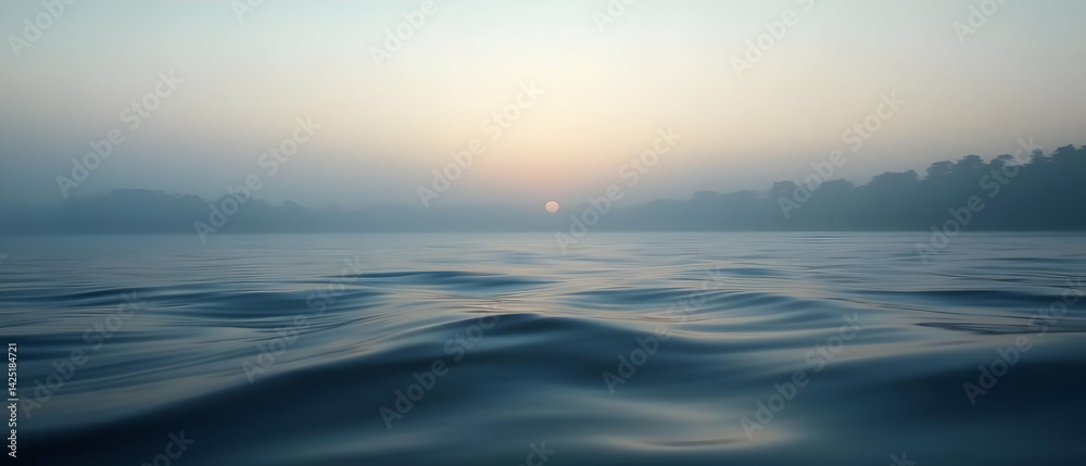 Fototapeta premium Misty Sunrise Over Water