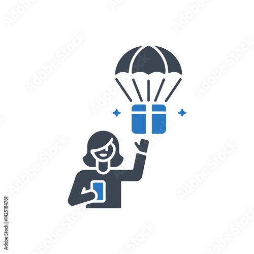Gift Parachute Surprise Icon
