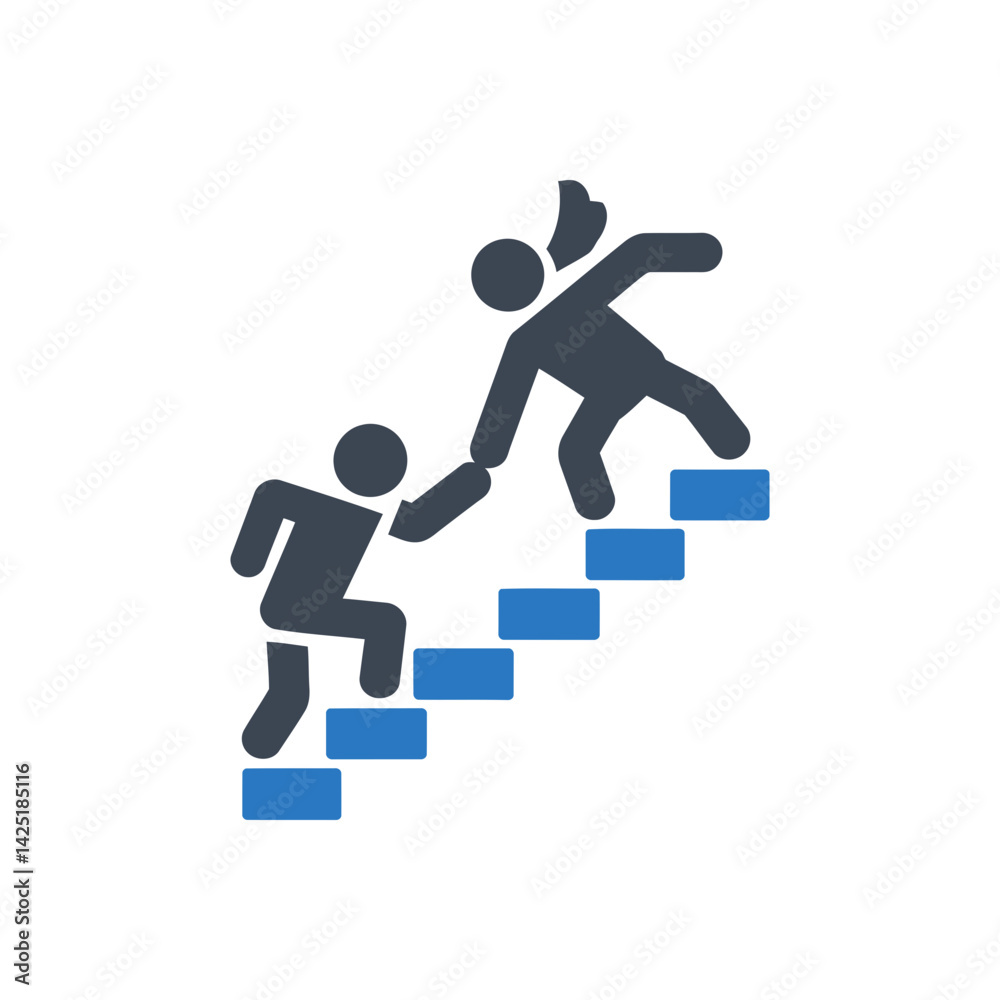 Helping Hand Staircase Icon Helping Hand Staircase Icon