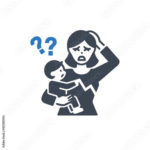 Confused Parent Child Icon
