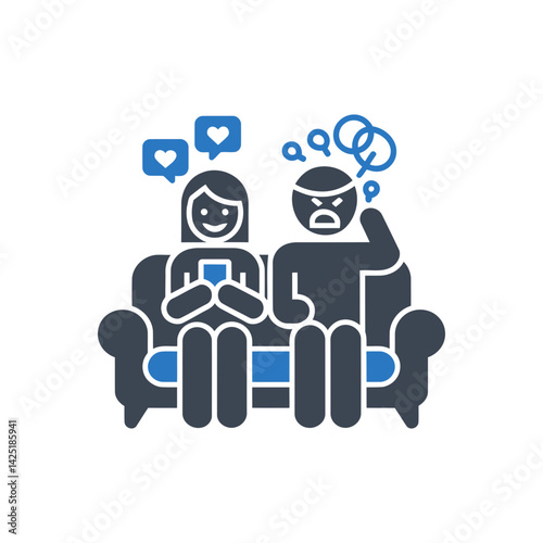 Relationship Conflict Sofa Icon