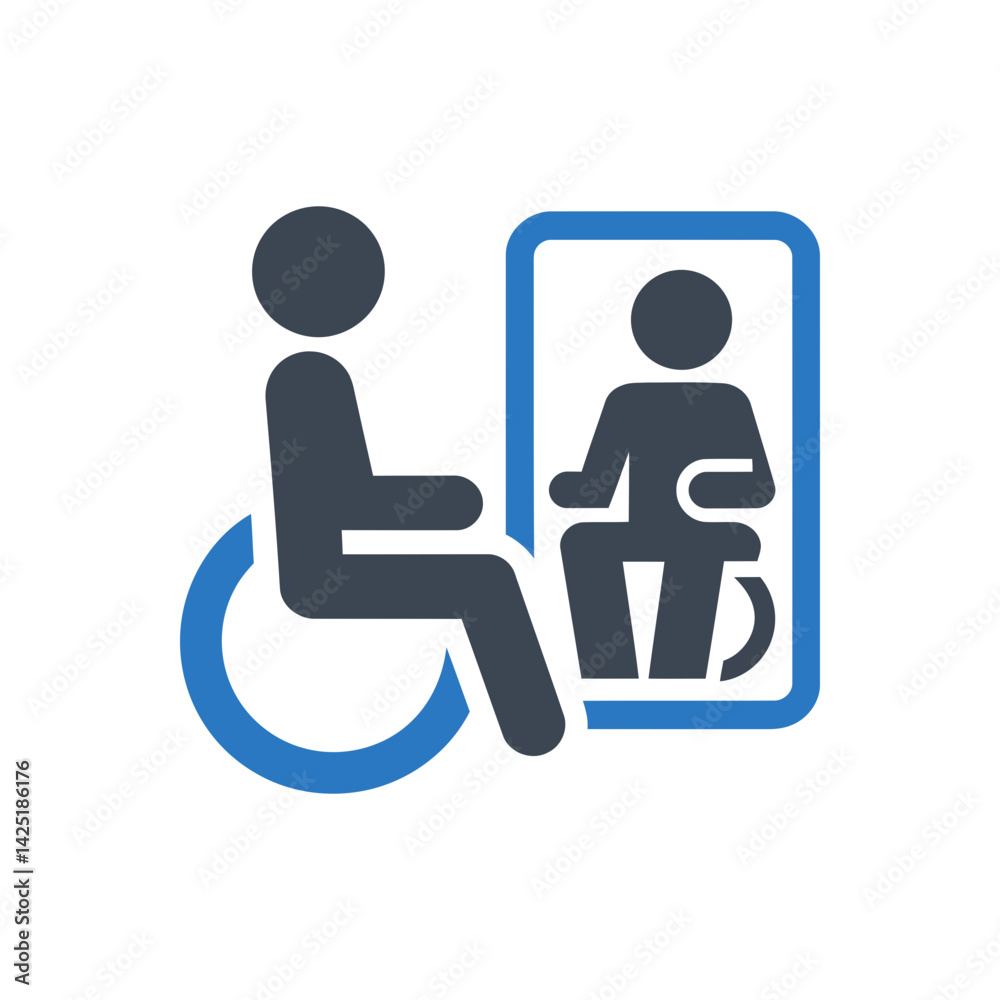 Wheelchair User Mirror Icon