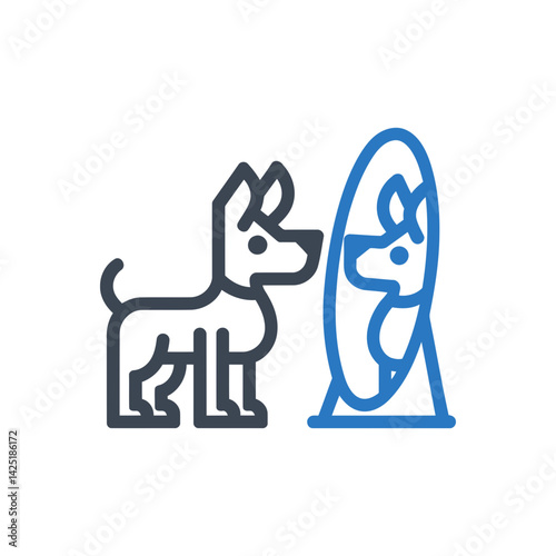 Dog Self-image Mirror Icon