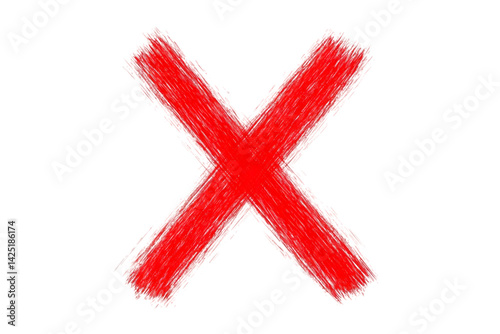 Red X Mark Illustration On Transparent Background Isolated Symbol
