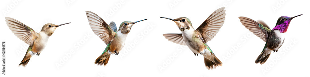 Fototapeta premium Vibrant hummingbirds in flight