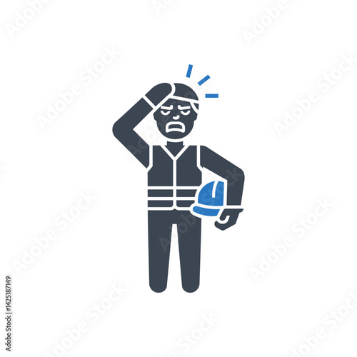 Construction Worker Feeling Fatigue Icon
