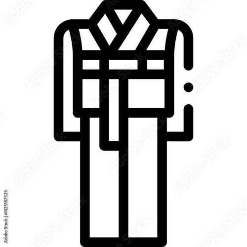 Korea line editable icon. Editable stroke. Vector illustration.