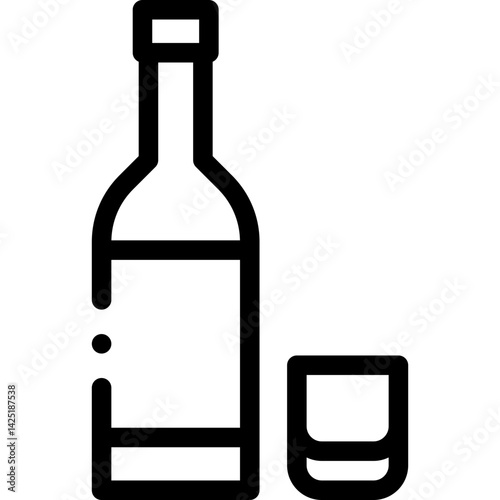 Korea line editable icon. Editable stroke. Vector illustration.