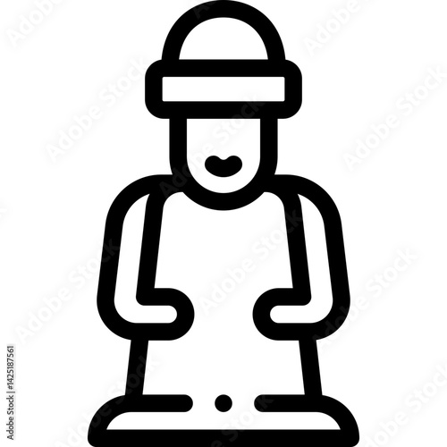 Korea line editable icon. Editable stroke. Vector illustration.