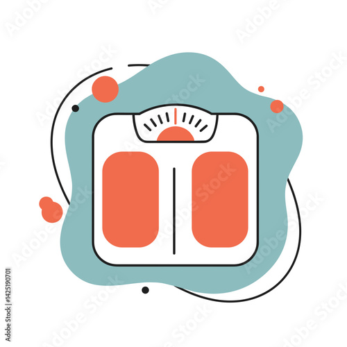 Bathroom scale illustration with modern design elements  