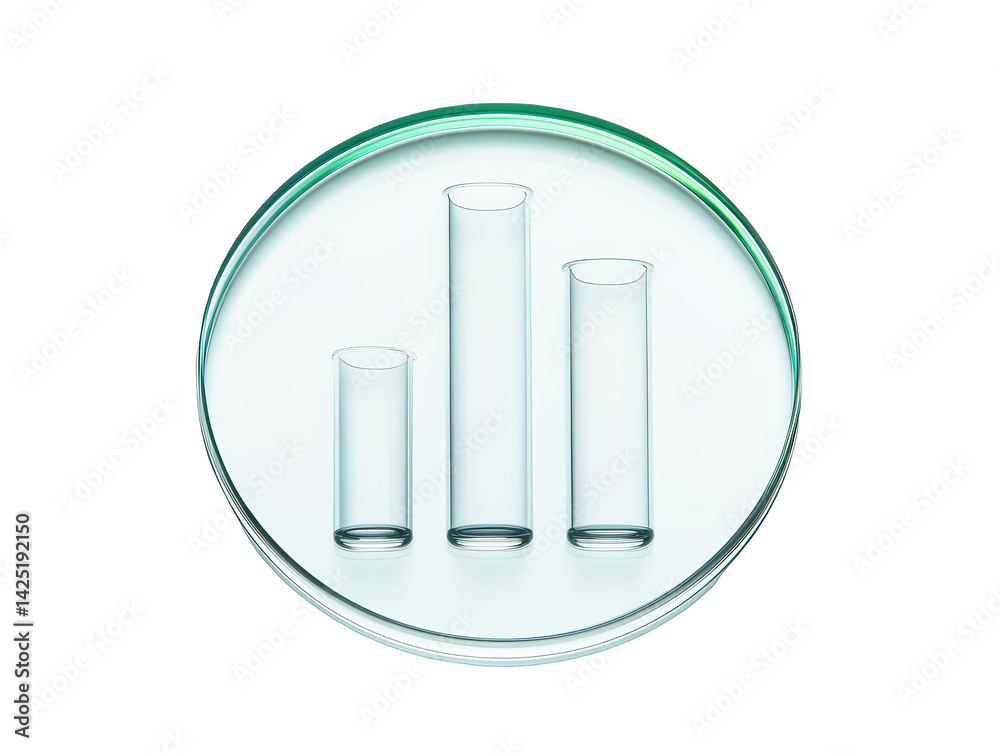 Transparent Glassware In A Circle Isolated Background Illustration Transparent Glassware In A Circle Isolated Background Illustration