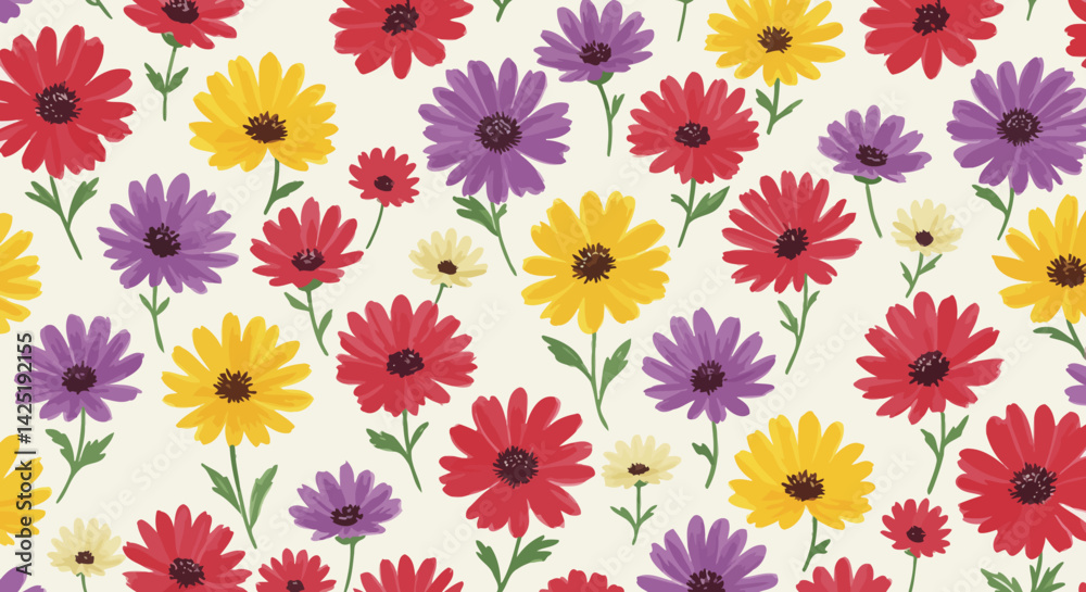 seamless pattern with colorful flowers seamless pattern with colorful flowers