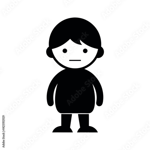 Single Kids Icon Vector Silhouette on White Background