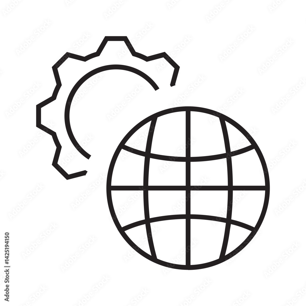 earth globe line earth globe line