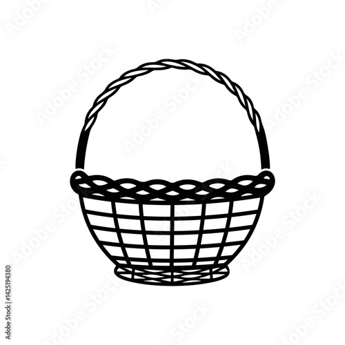wicker basket icon vector