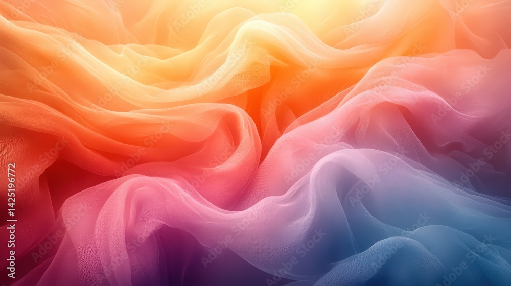 Obraz premium Abstract fluid gradient background of blended pastel colors, creating a dreamy atmosphere