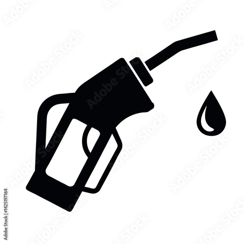 Fuel Nozzle Icon Vector Silhouette on White Background