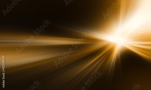 Slika na platnu gold neon light streaks radiating from the center