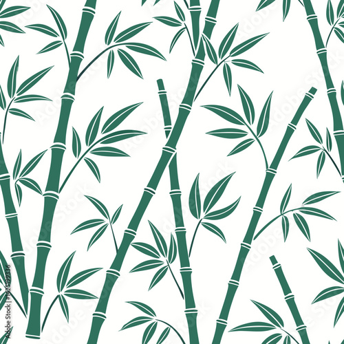 Seamless bamboo pattern in white background  