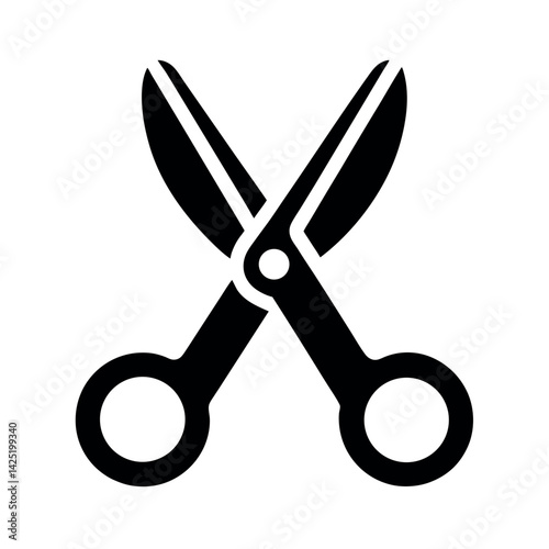 Scissors Icon Vector Silhouette on White Background